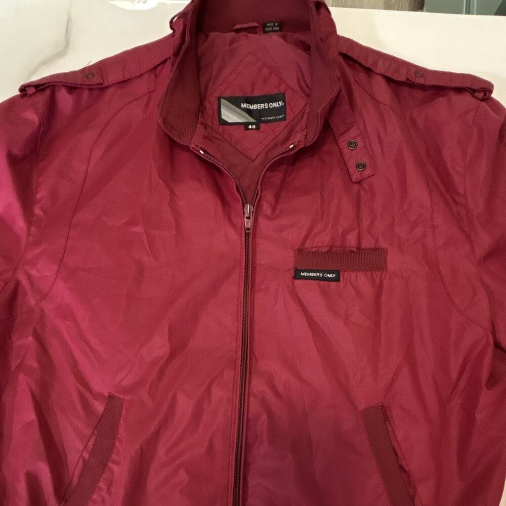 Members Only Vintage Jacket Burgundy/Maroon - Picture 1 of 8